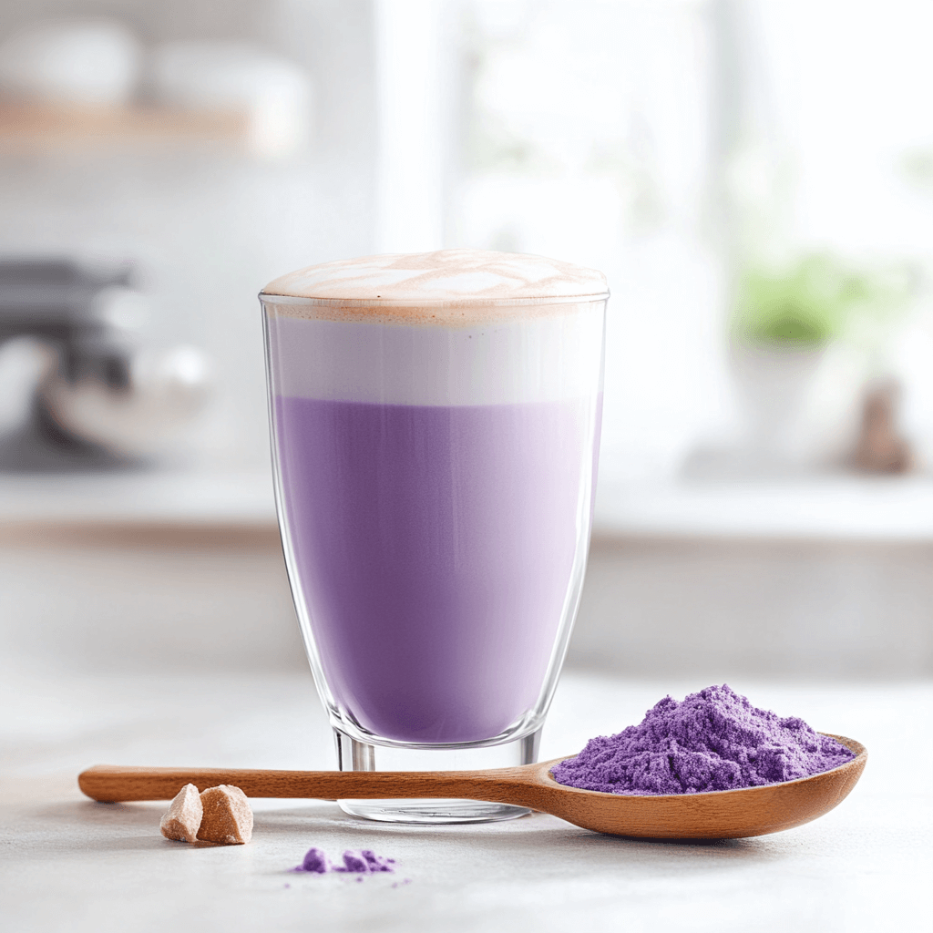Yube Latte – Boisson instantanée à l’igname violette naturelle (ube)