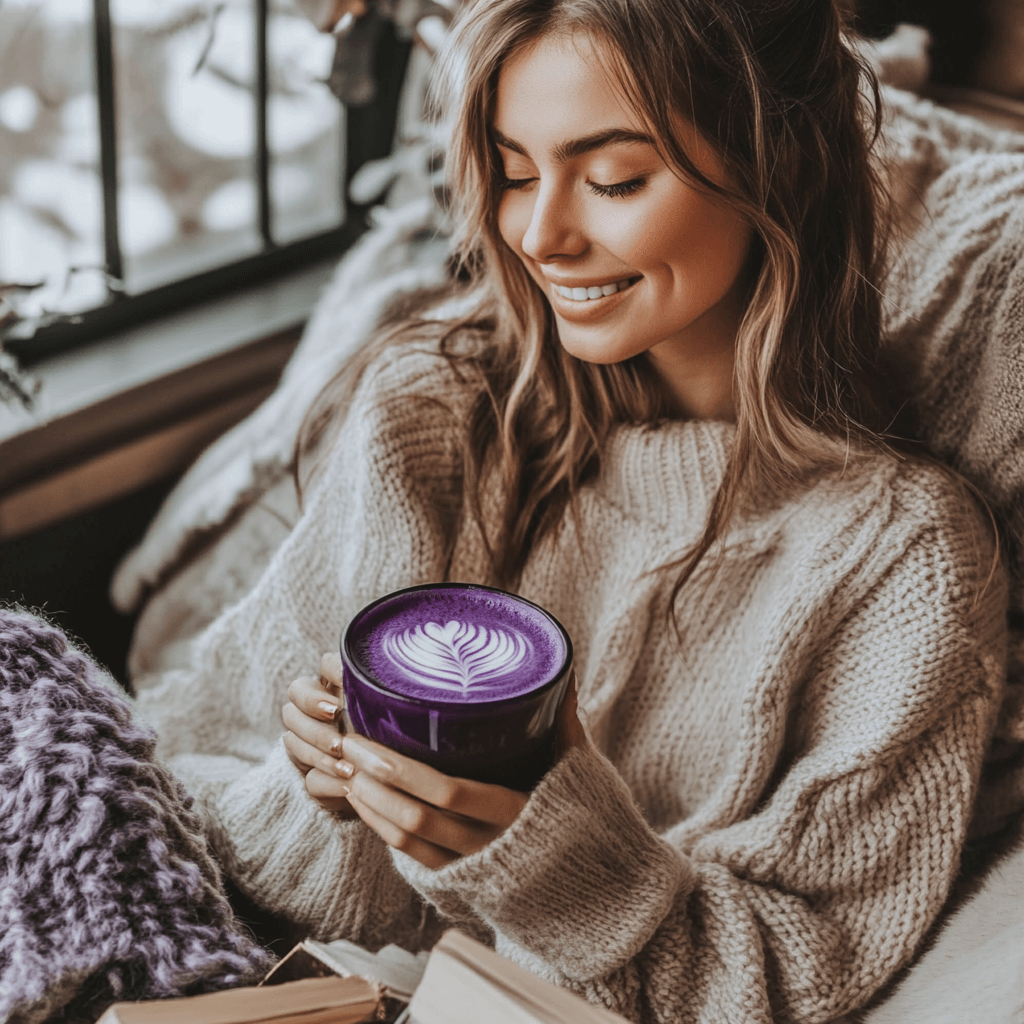 Yube Latte – Boisson instantanée à l’igname violette naturelle (ube)